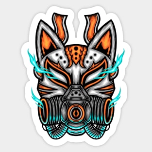 Japanese Fox Mask Sticker